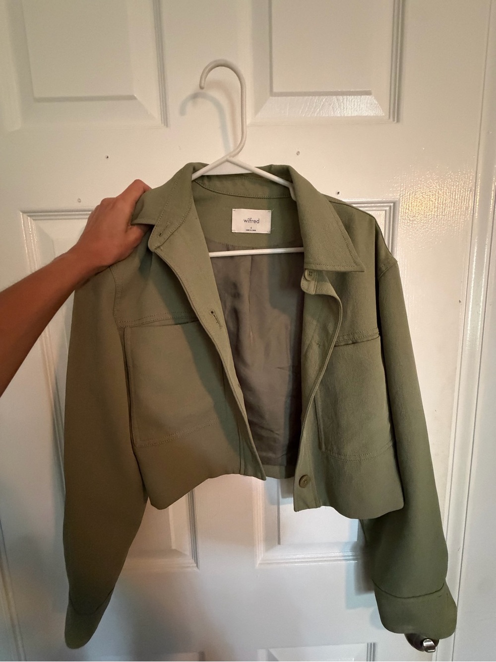 Wilfred Cropped Olive Utility Jacket